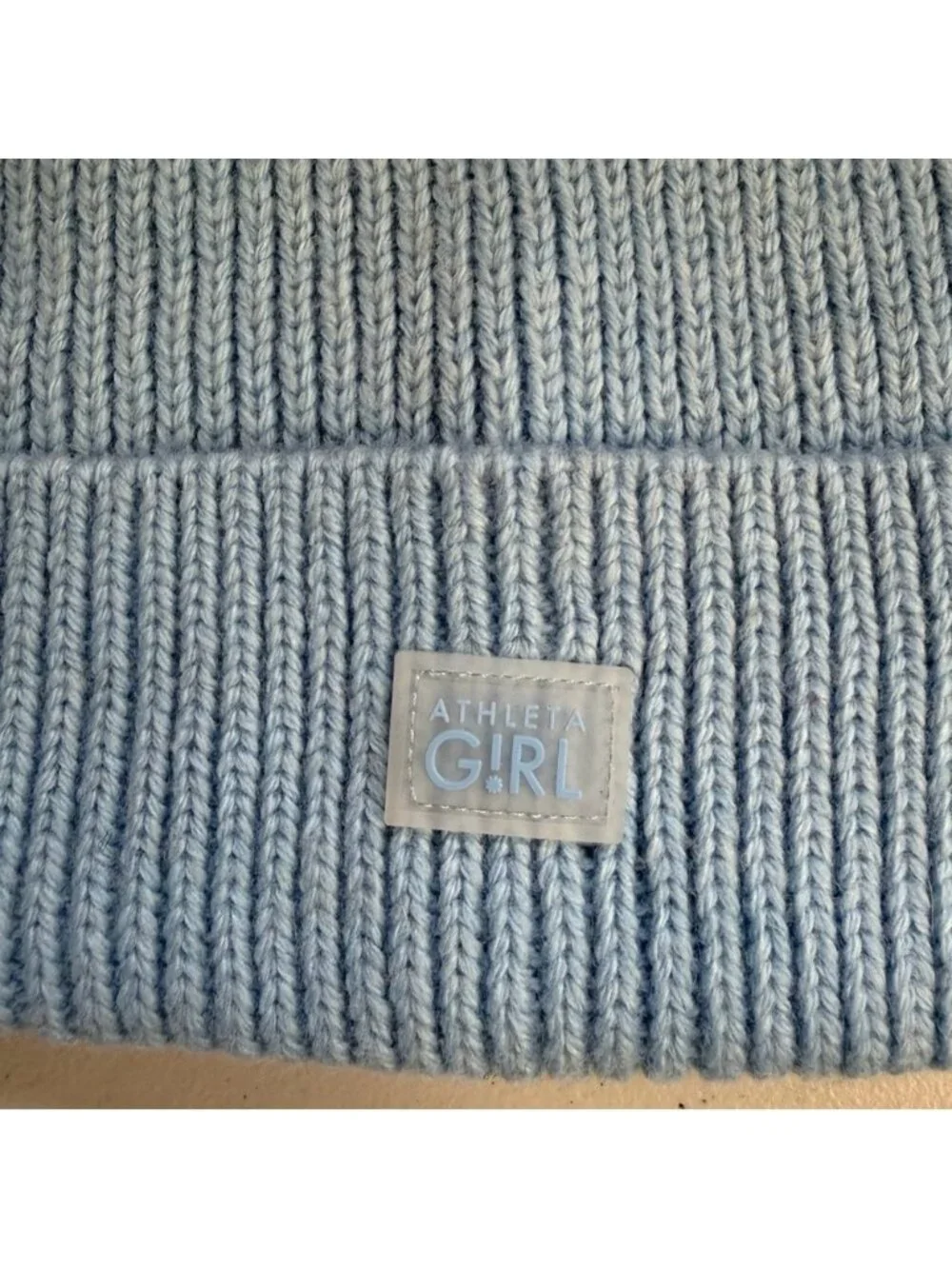 Athleta Girl Blue Chill Out Beanie Touque Knit Winter Hat New